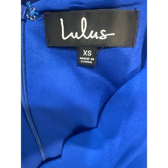 Lulus XS Royal Blue Scalloped Neck Fit & Flare Dress - Picture 3 of 13
